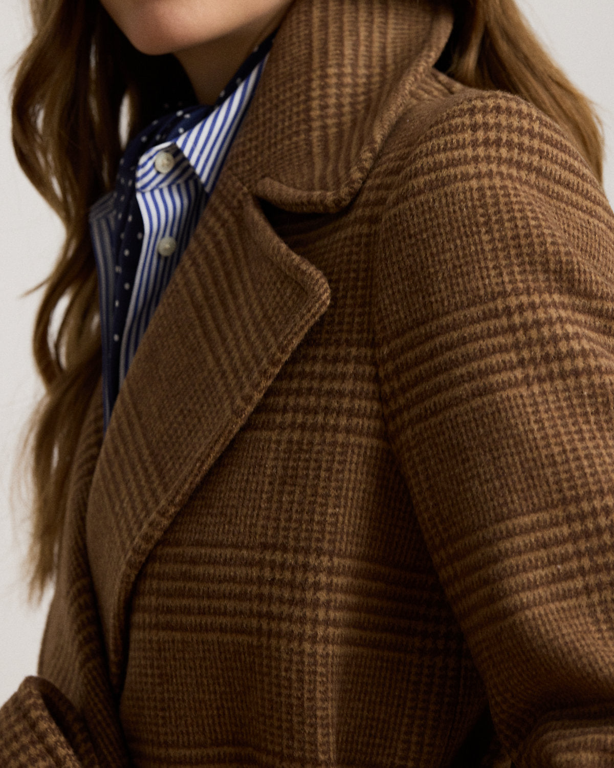 Glen Plaid Wool-Blend Wrap Maxicoat