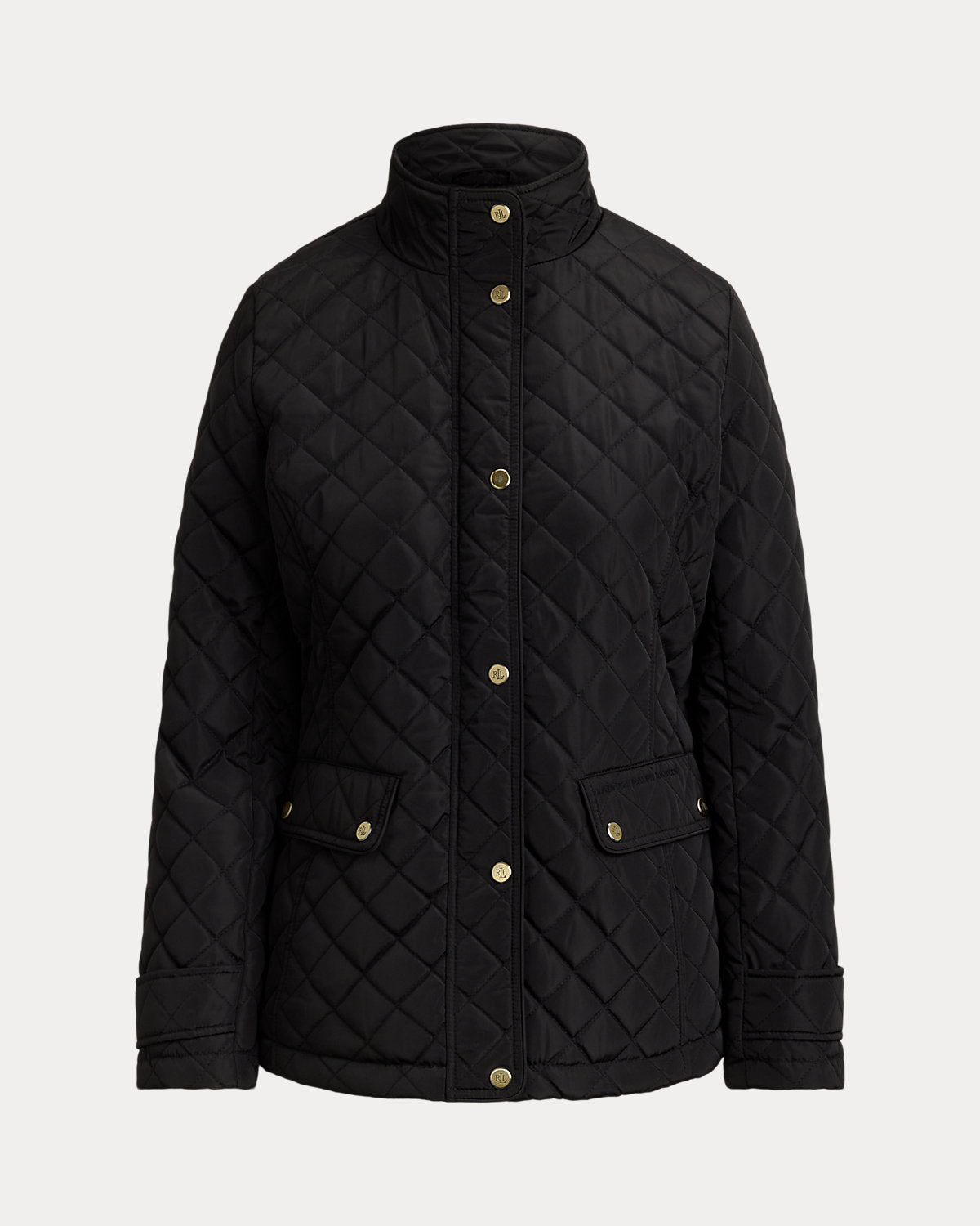 Diamond-Quilted Mockneck Jacket