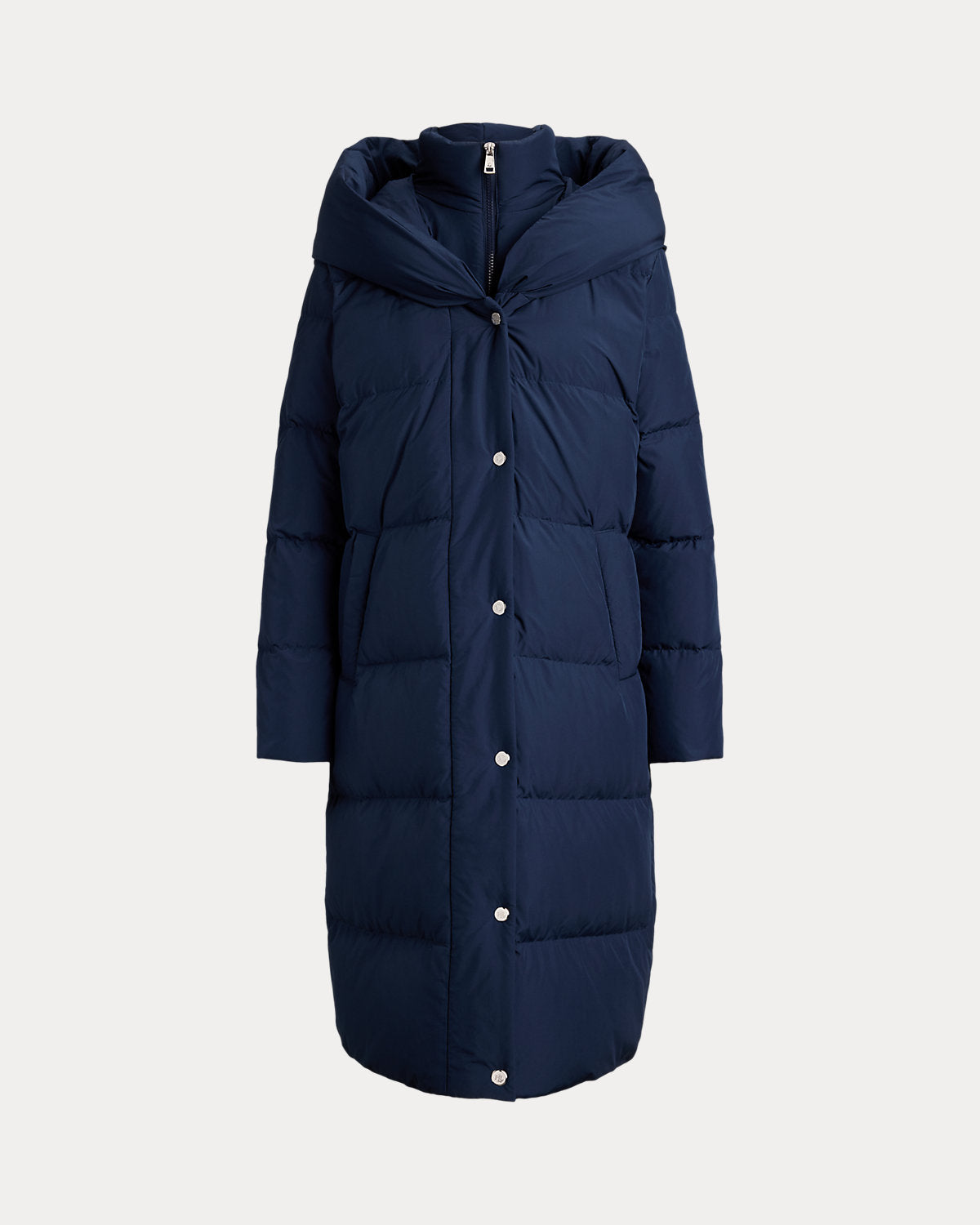 Oversize-Collar Quilted Down Coat