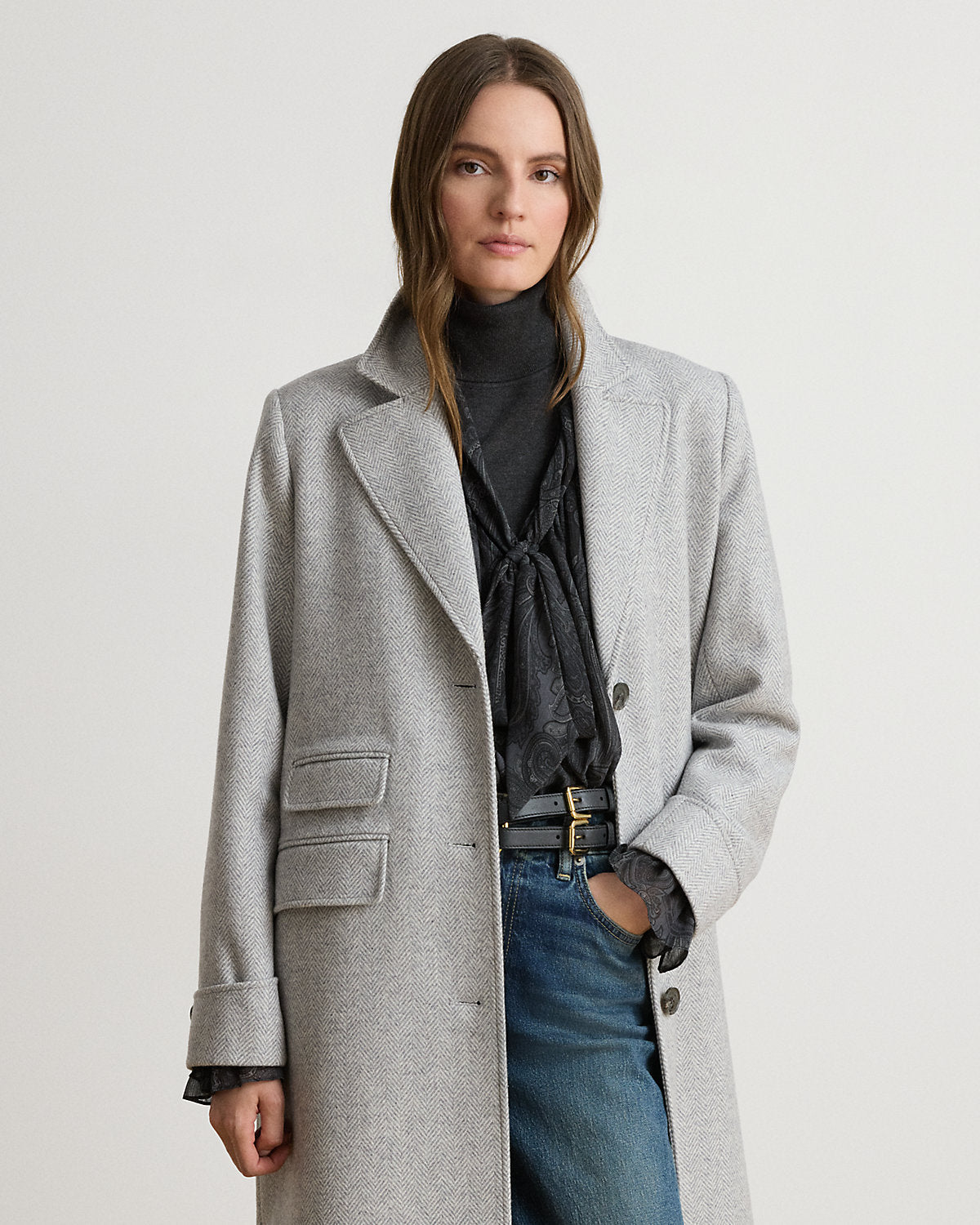 Herringbone Reefer Coat