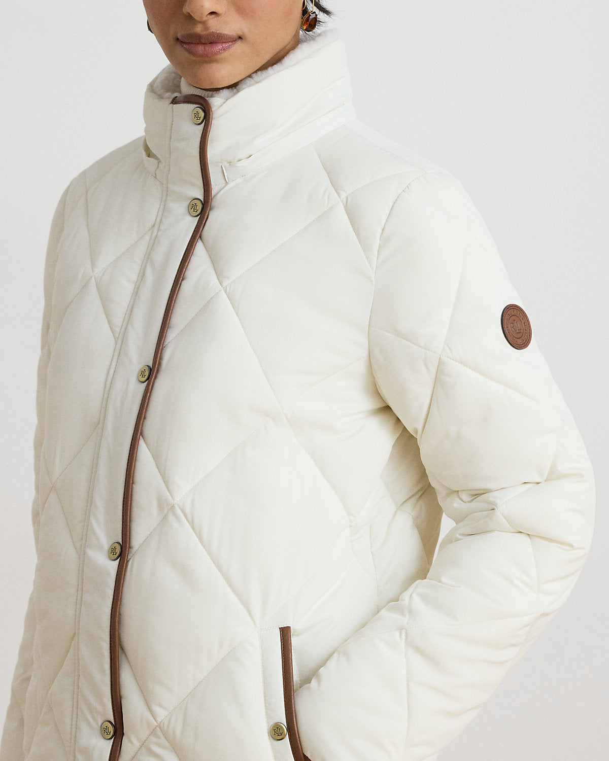 Faux-Fur-Trim Hooded Quilted Coat