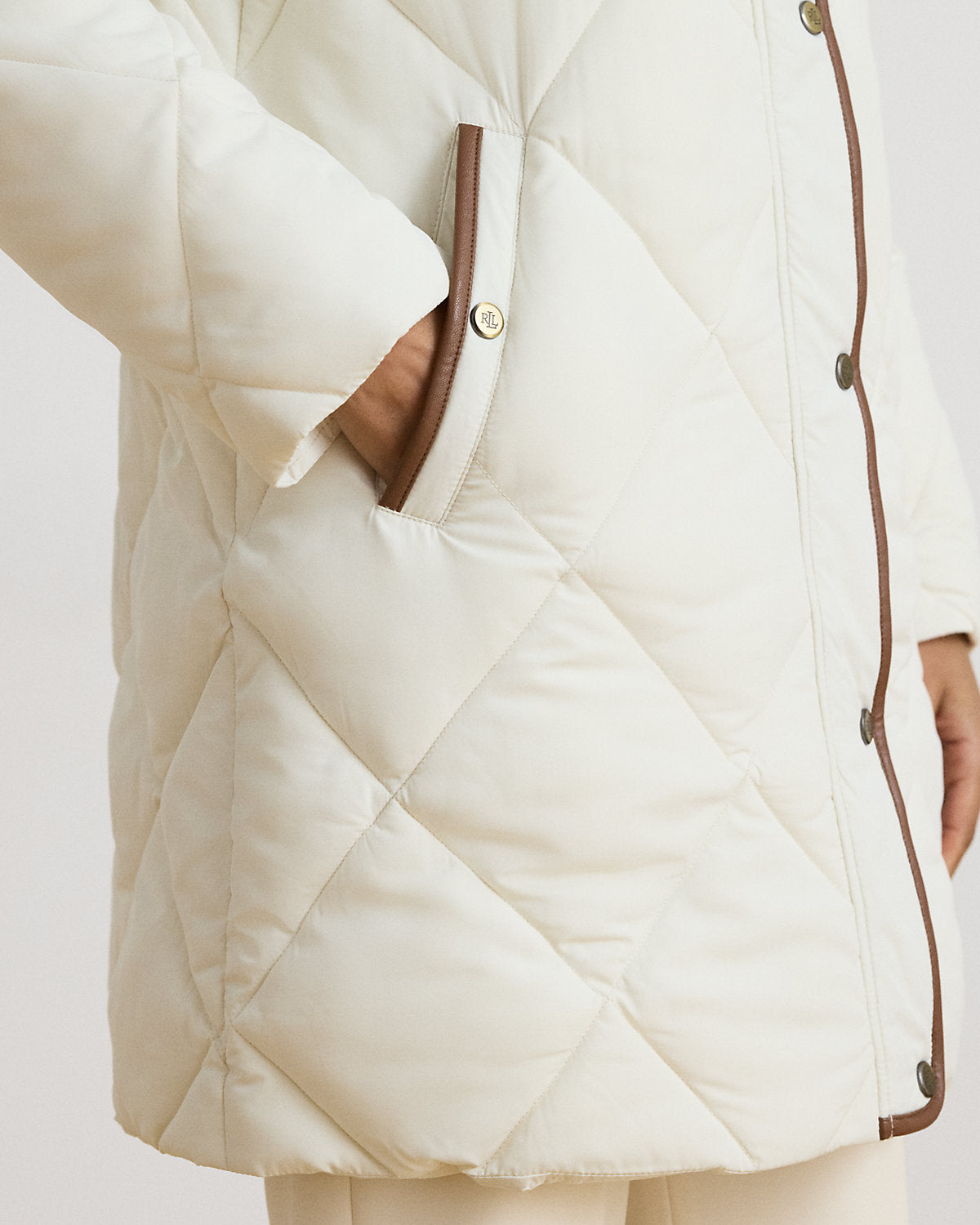 Faux-Fur-Trim Hooded Quilted Coat