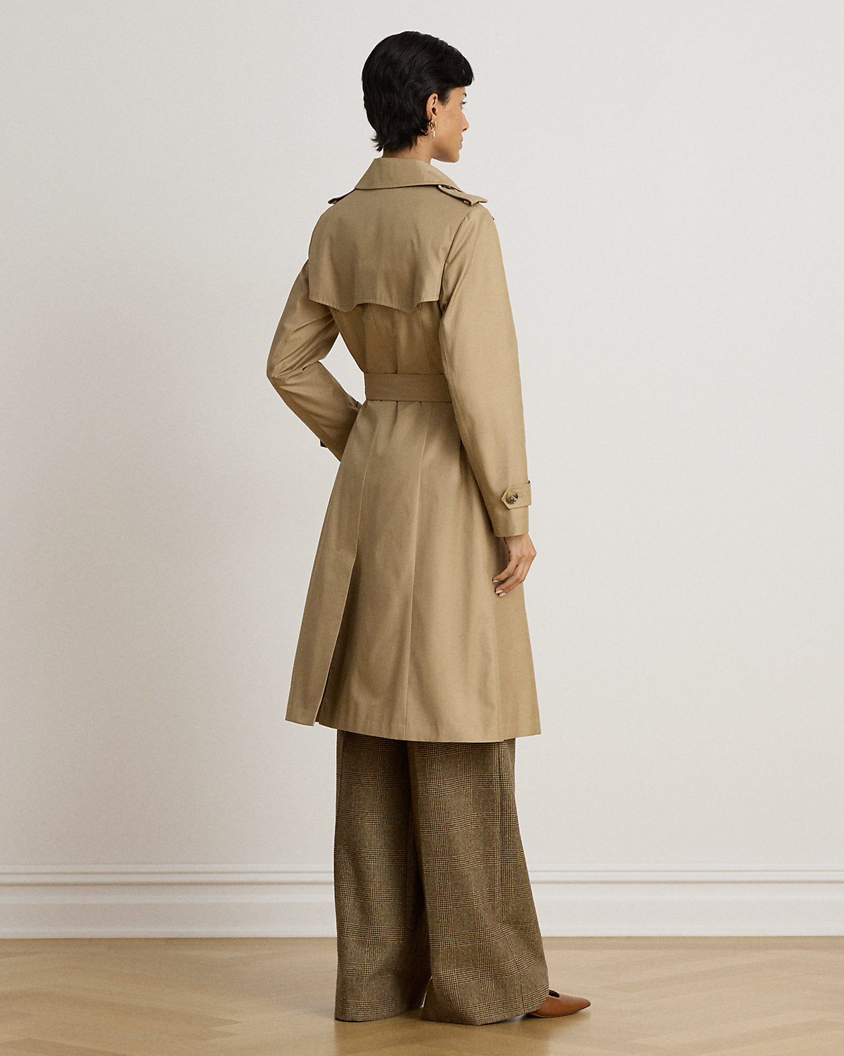 Double-Breasted Cotton-Blend Trench Coat