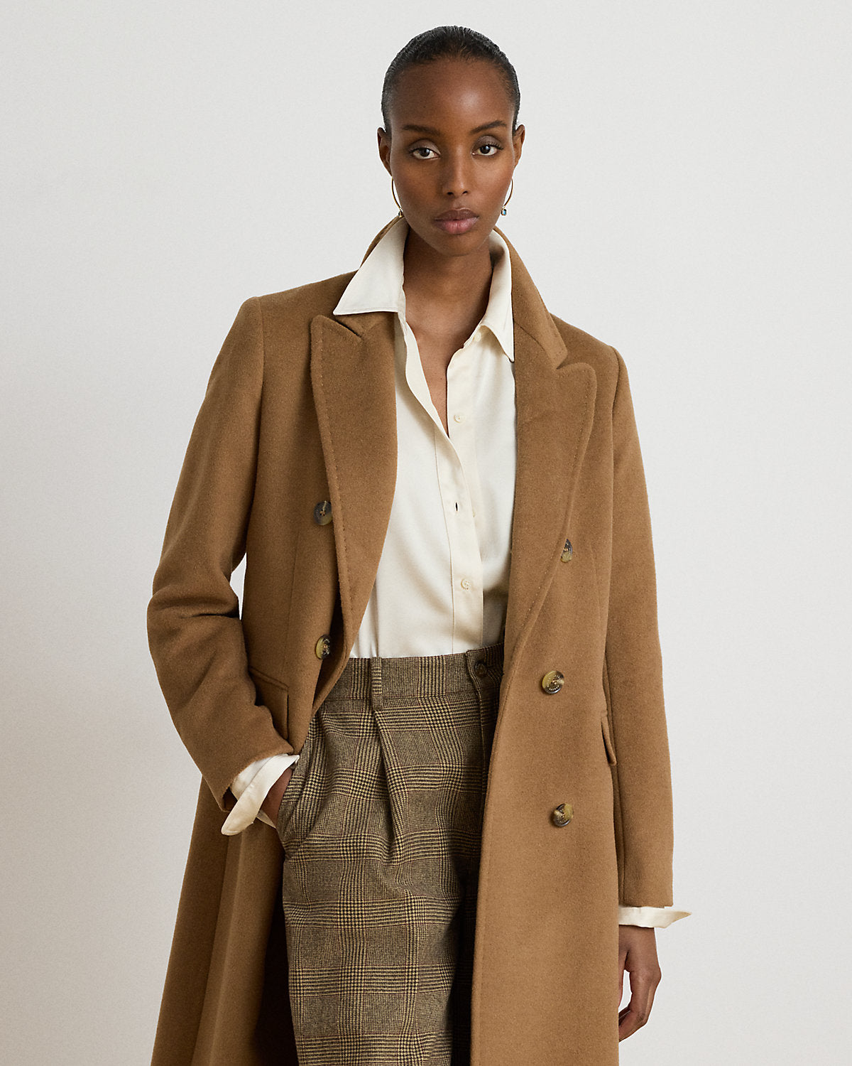 Double-Breasted Wool-Blend Coat