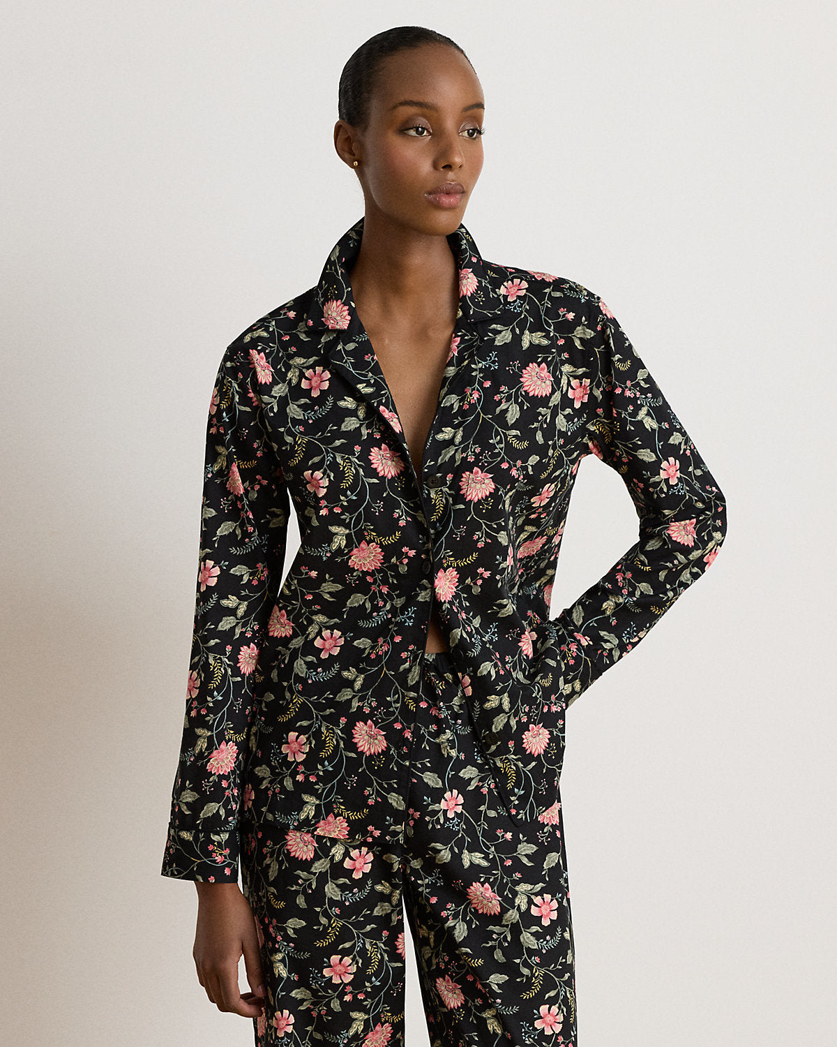 Floral Cotton-Blend Lawn Sleep Set