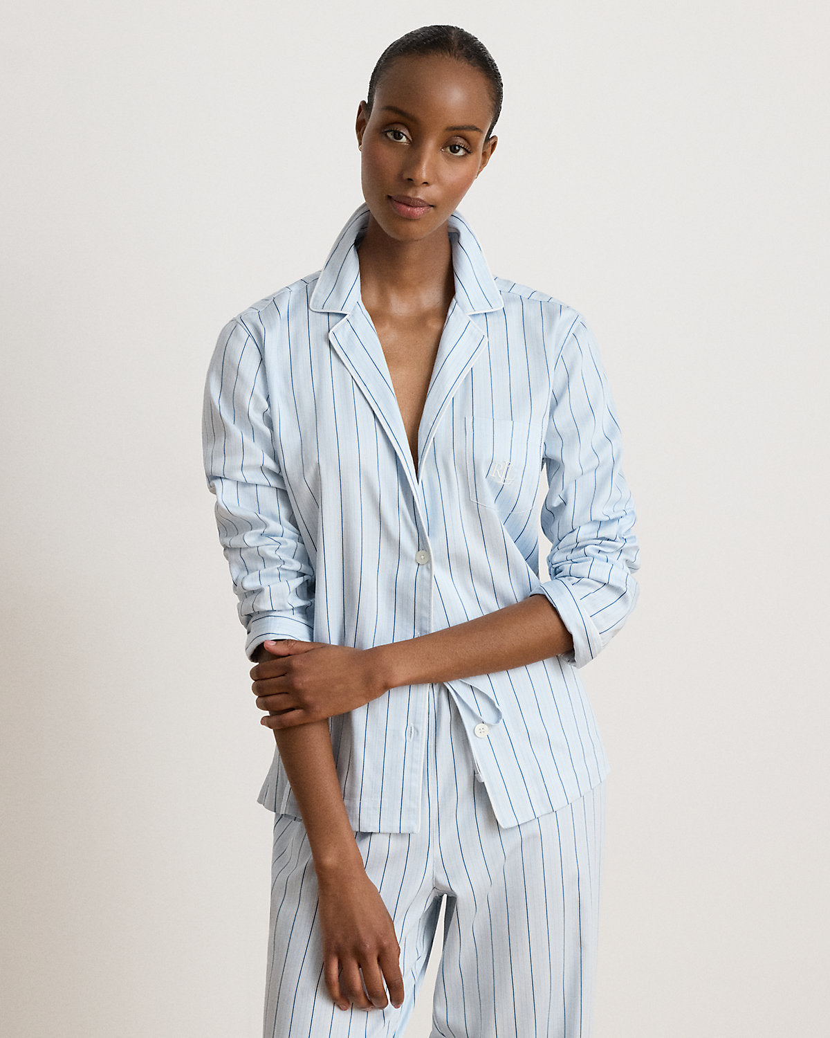 Striped Cotton-Blend Sateen Sleep Set
