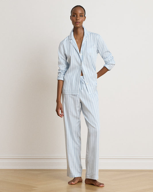 Striped Cotton-Blend Sateen Sleep Set