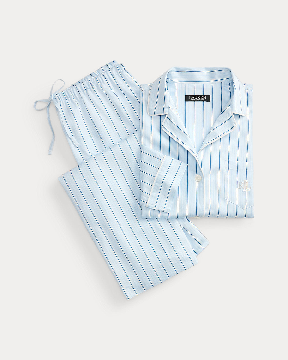 Striped Cotton-Blend Sateen Sleep Set