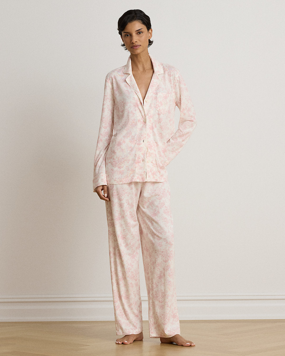 Floral Cotton-Blend Jersey Sleep Set
