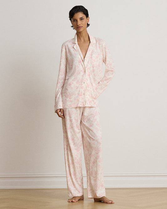 Floral Cotton-Blend Jersey Sleep Set