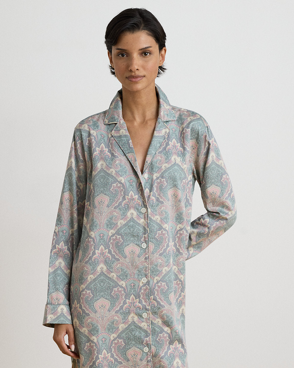 Paisley Cotton-Blend Sateen Sleep Shirt
