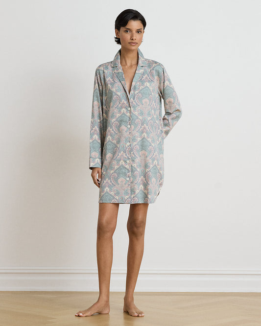 Paisley Cotton-Blend Sateen Sleep Shirt