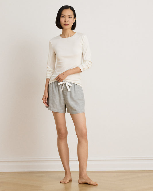 Windowpane Brushed Twill PJ Boxer Short
