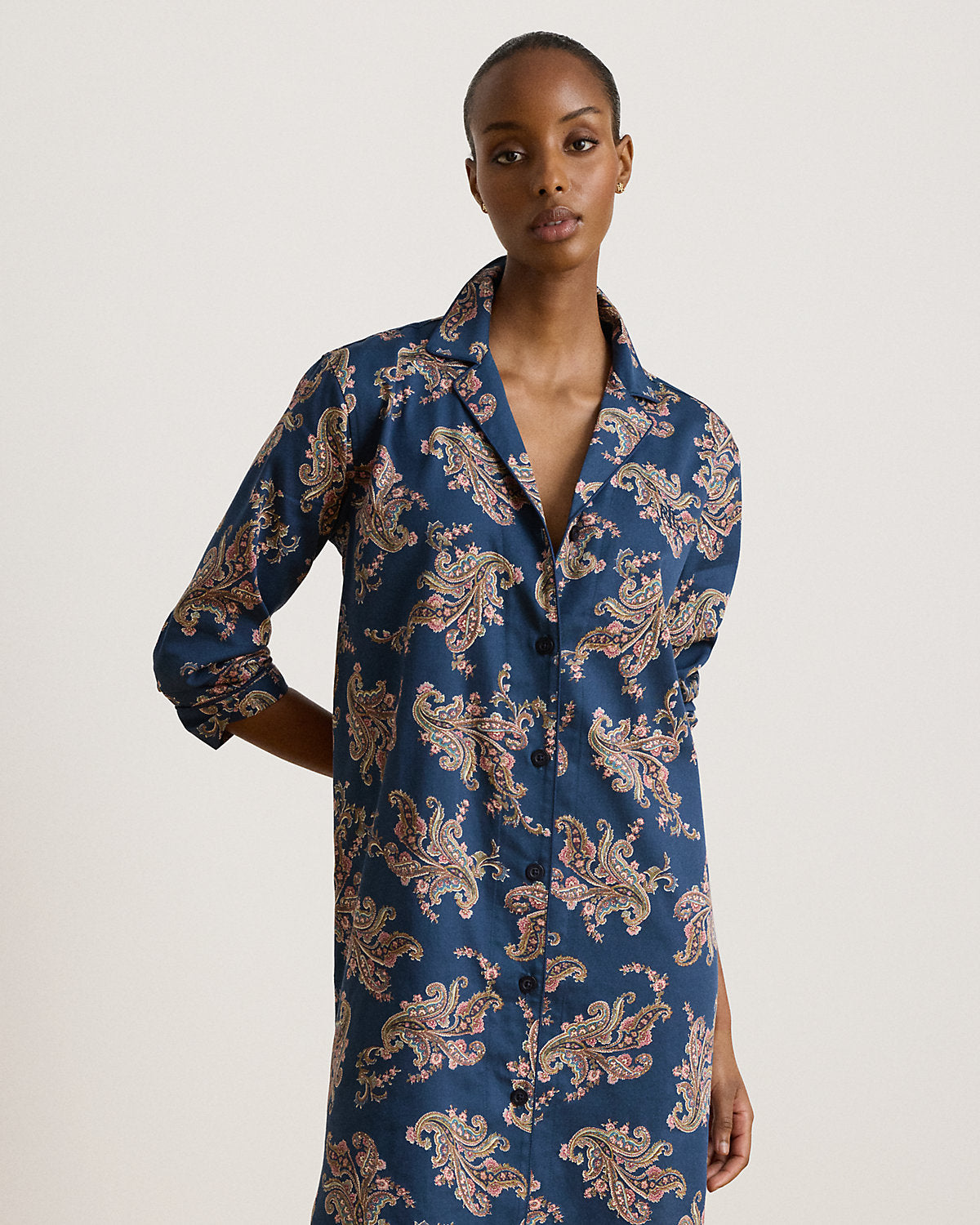 Paisley & Floral Sateen Sleep Shirt