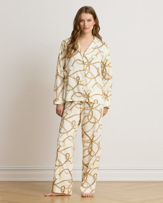 Belting-Print Sateen Sleep Set