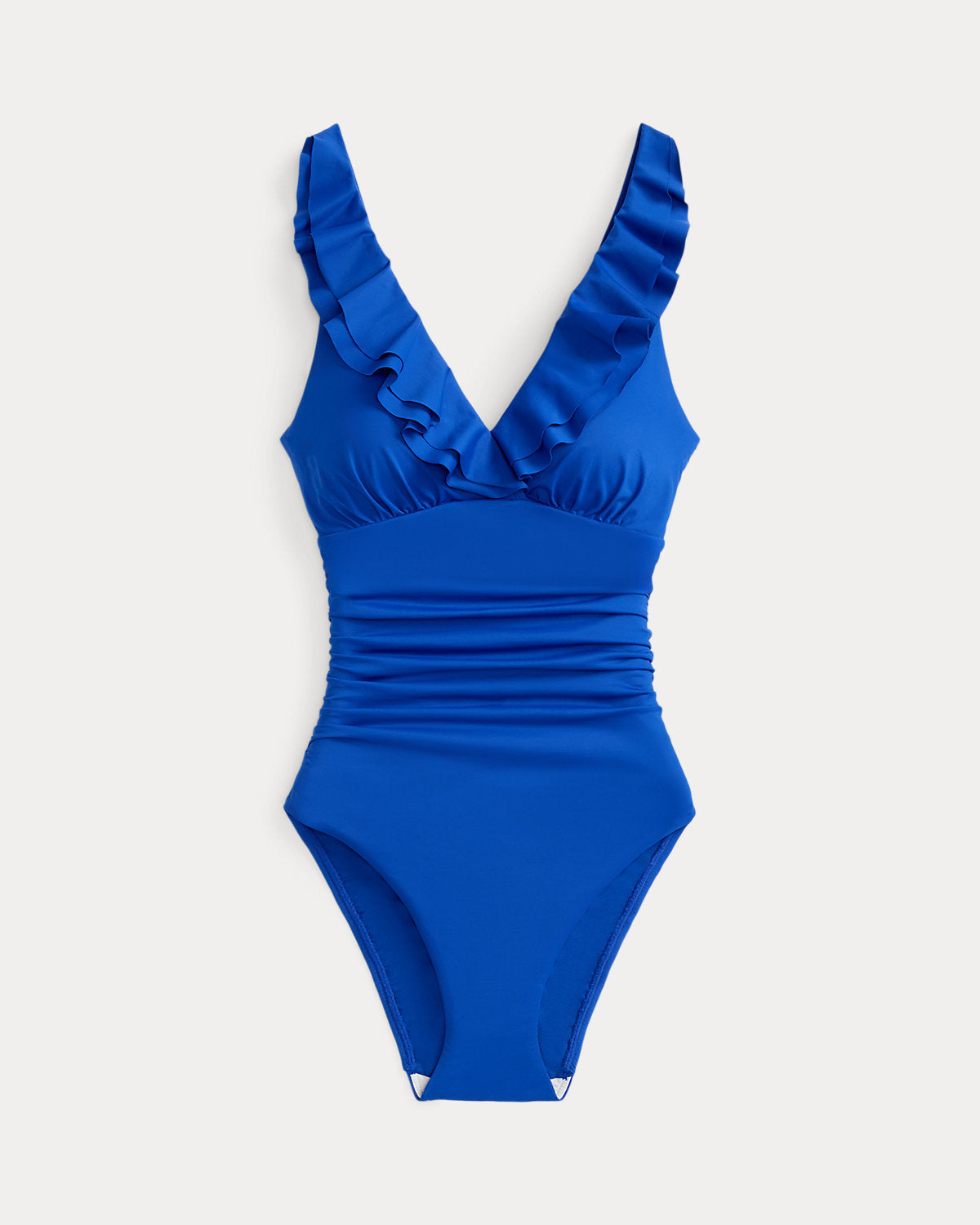 Ruffle-Trim Surplice One-Piece