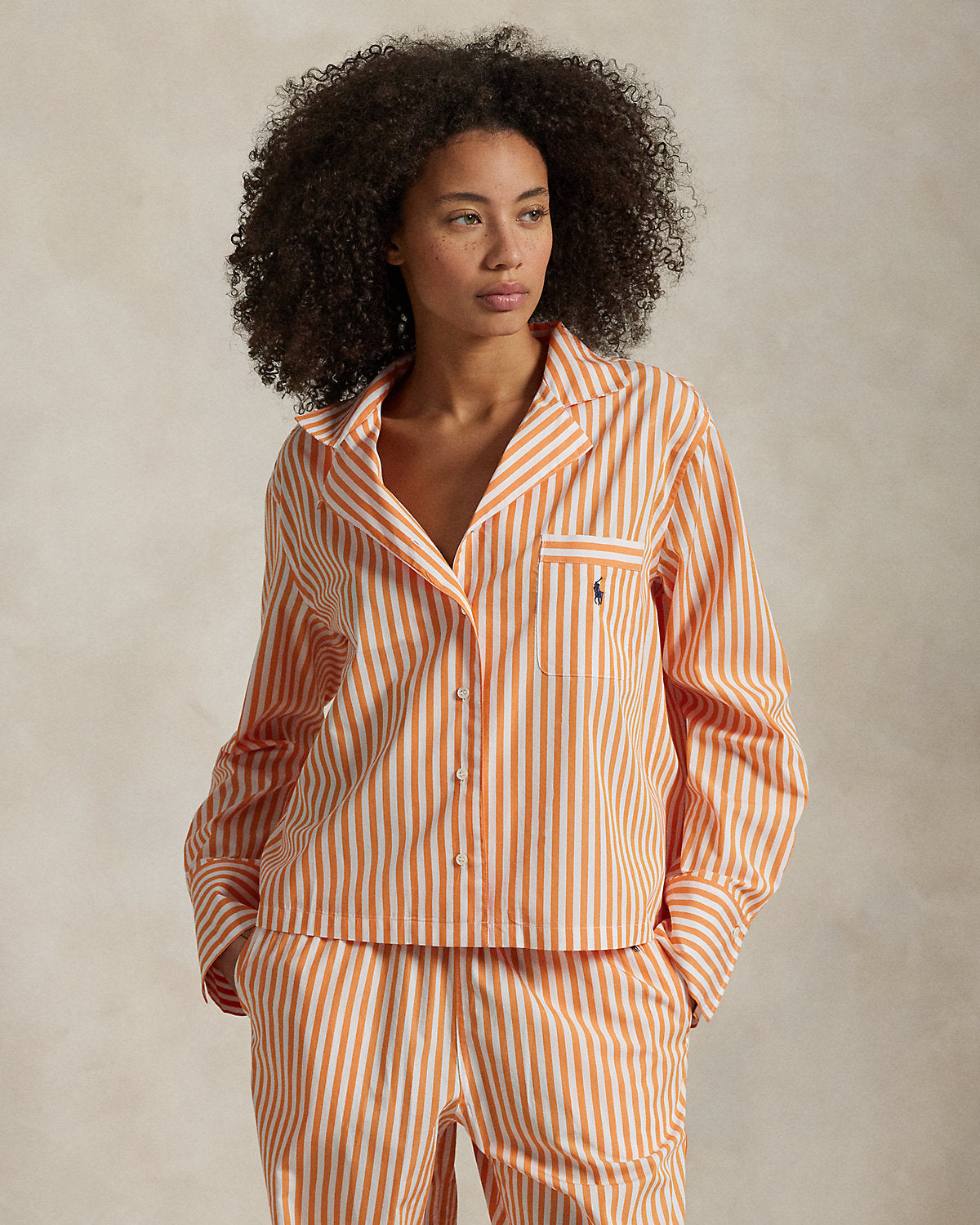 Long-Sleeve Poplin Pajama Set