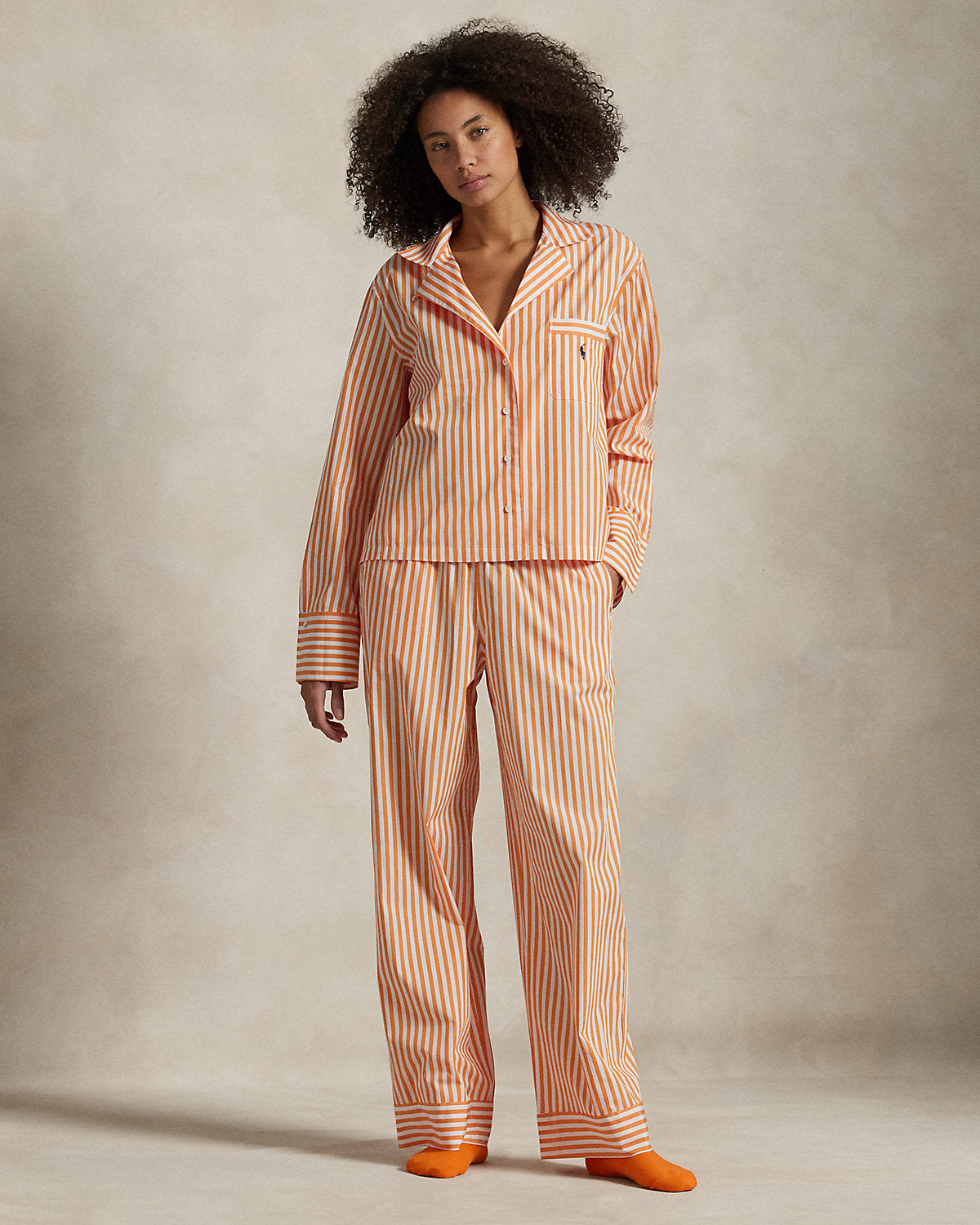 Long-Sleeve Poplin Pajama Set