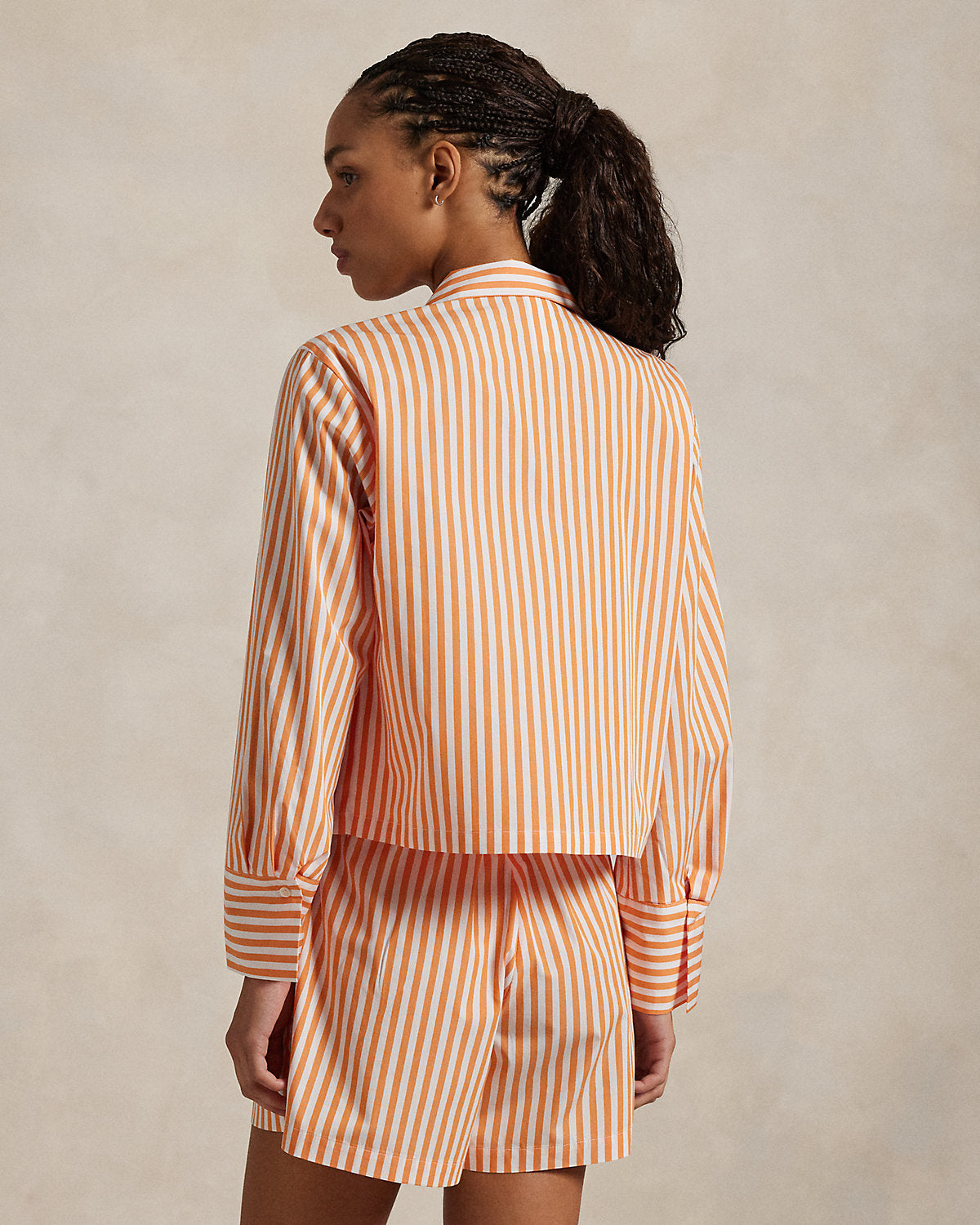 Crop Top & Boxer Poplin Pajama Set