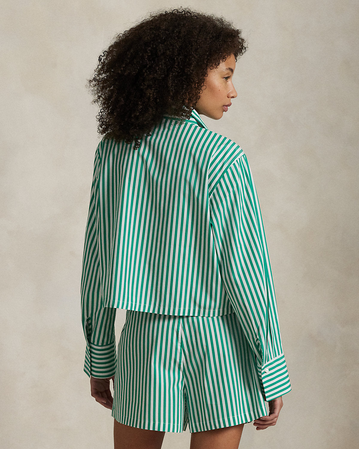 Crop Top & Boxer Poplin Pajama Set