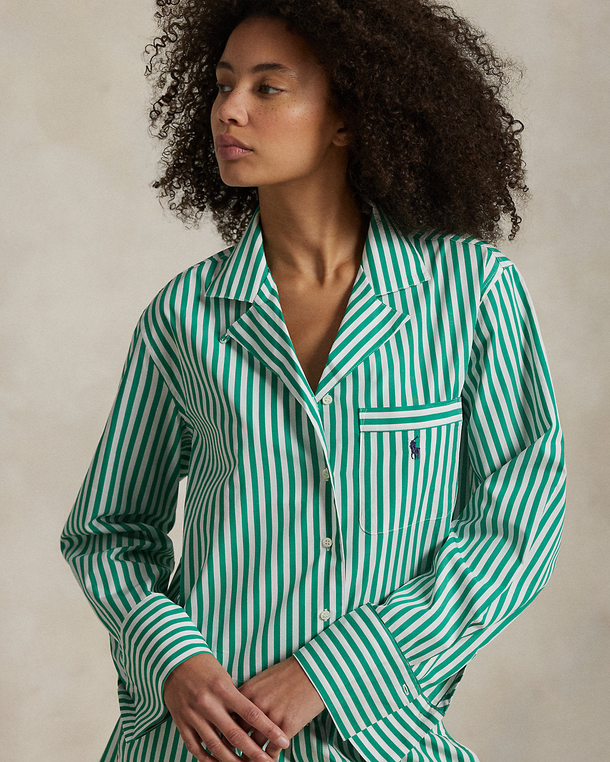 Crop Top & Boxer Poplin Pajama Set