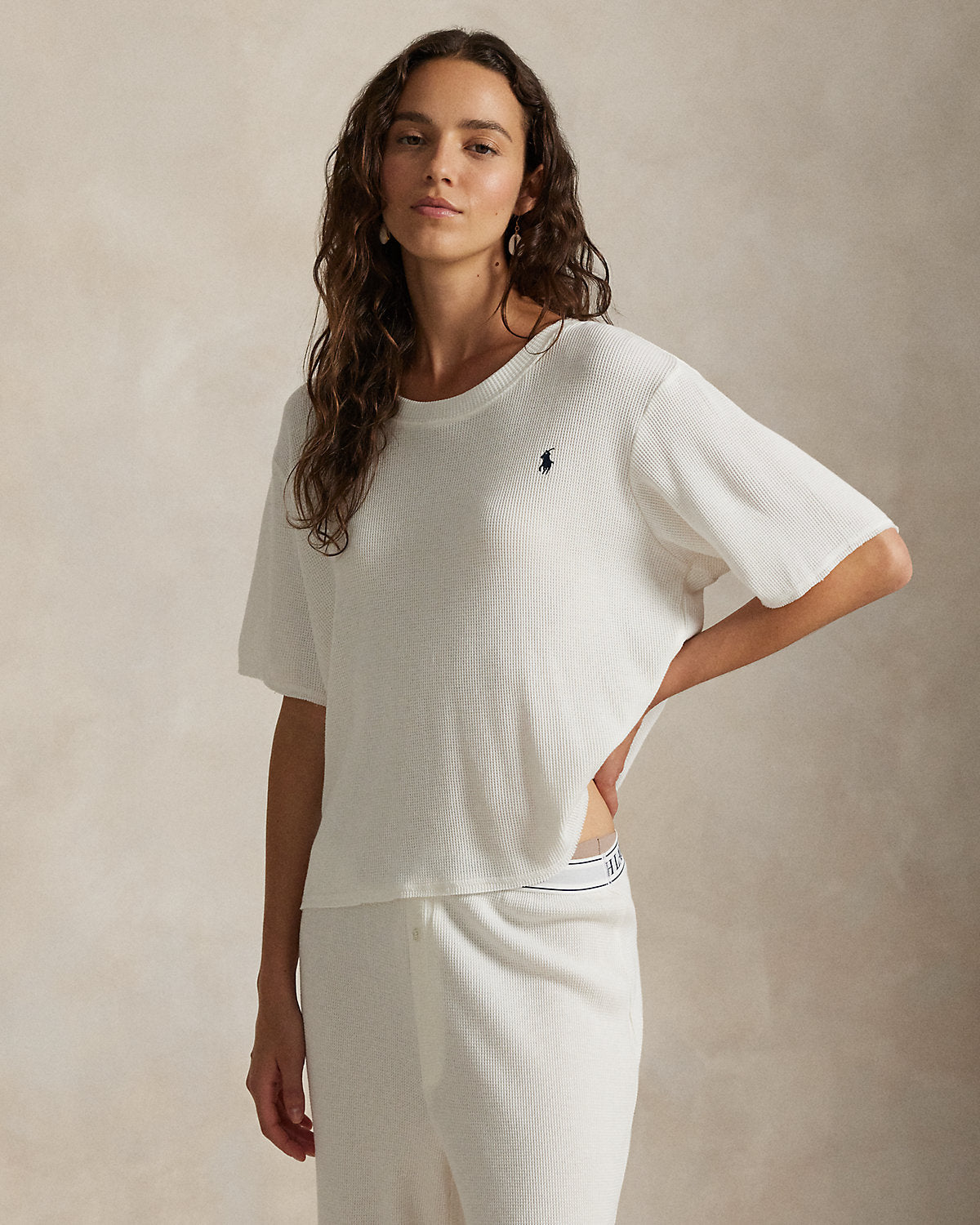 Waffle-Knit Pajama Set