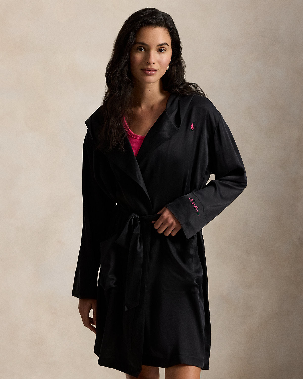 Pink Pony Silk Robe