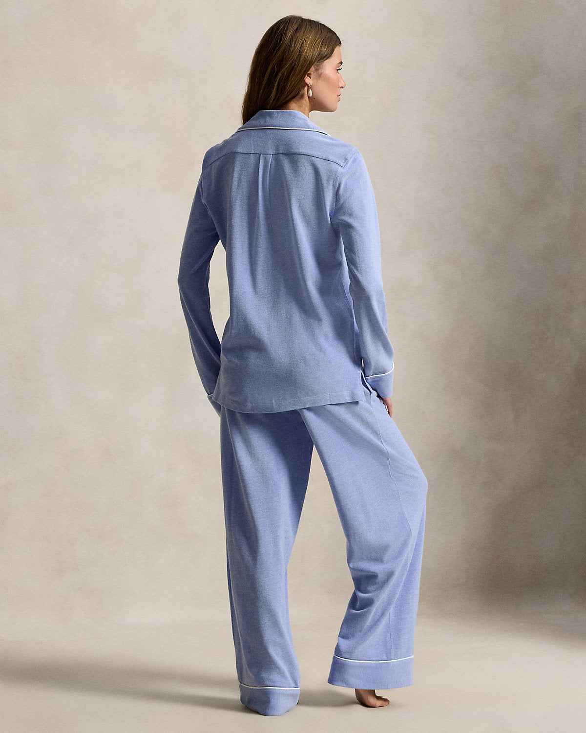 Knit Oxford Shirt & Pant Pajama Set