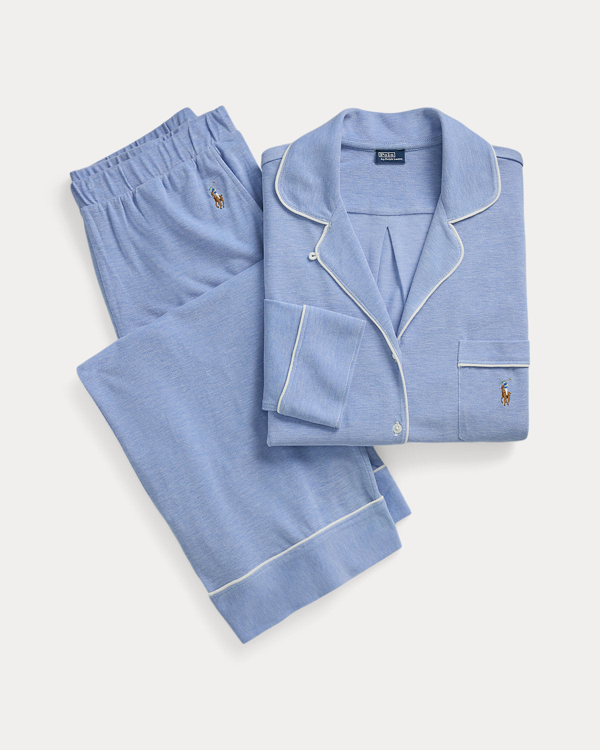 Knit Oxford Shirt & Pant Pajama Set