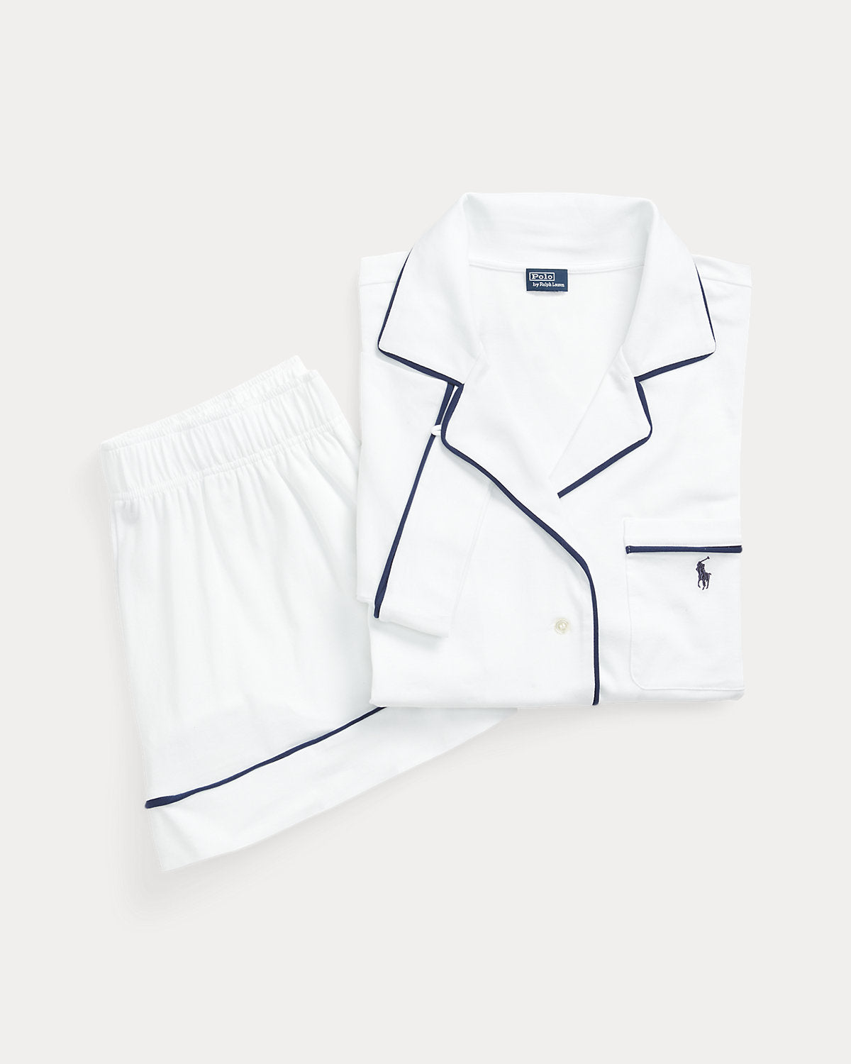 Piped Jersey Short-Sleeve Pajama Set