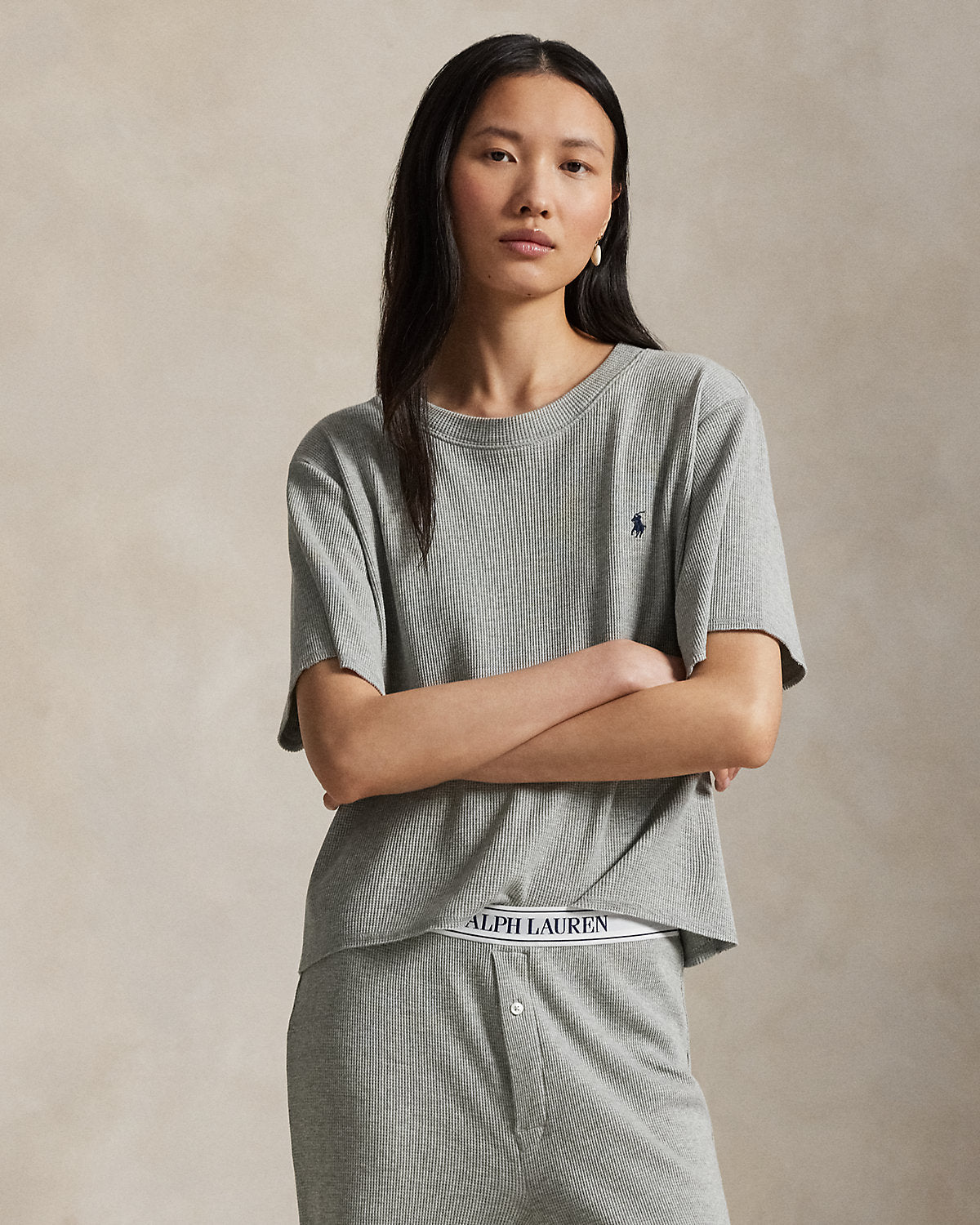 Waffle-Knit Pajama Set