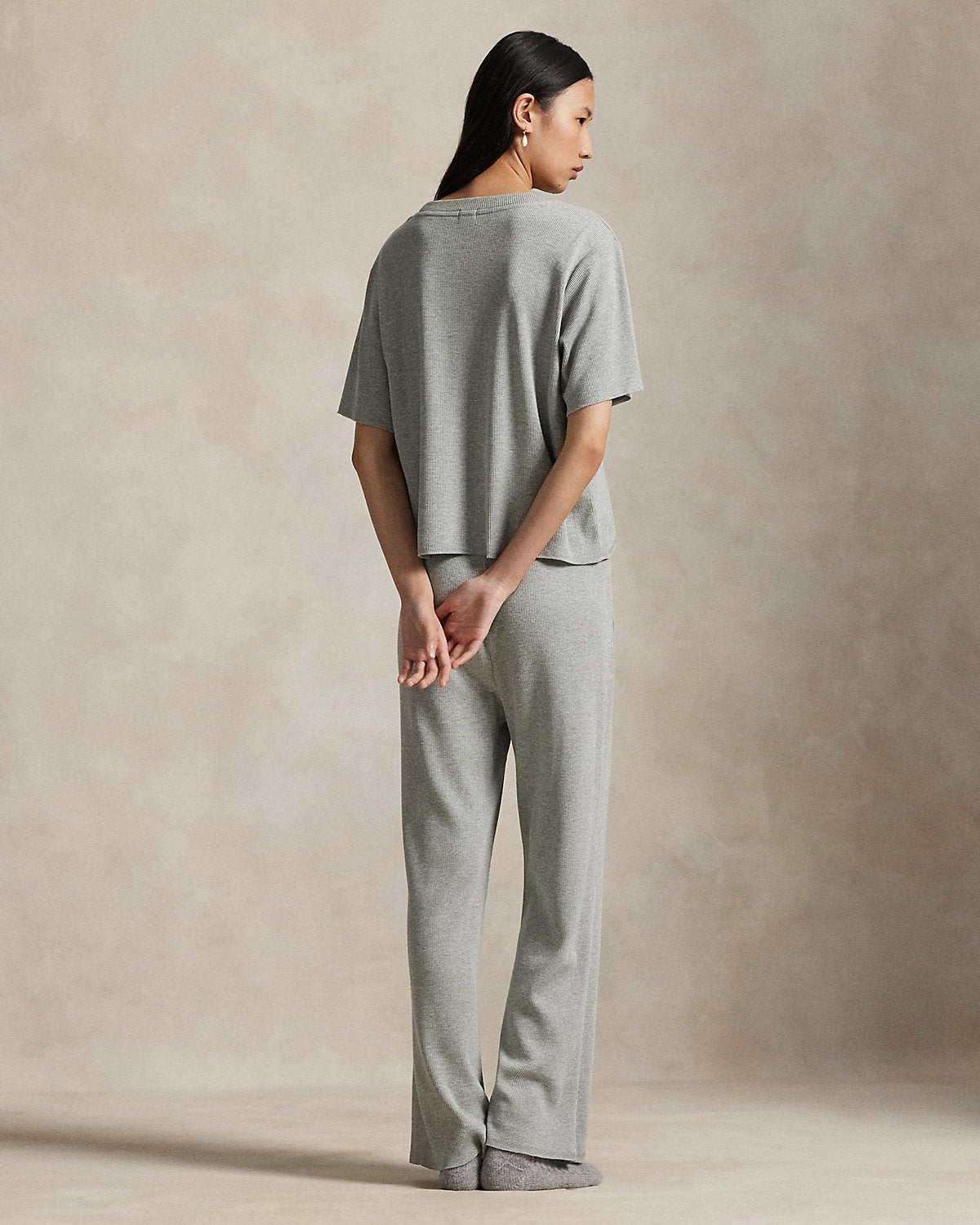 Waffle-Knit Pajama Set