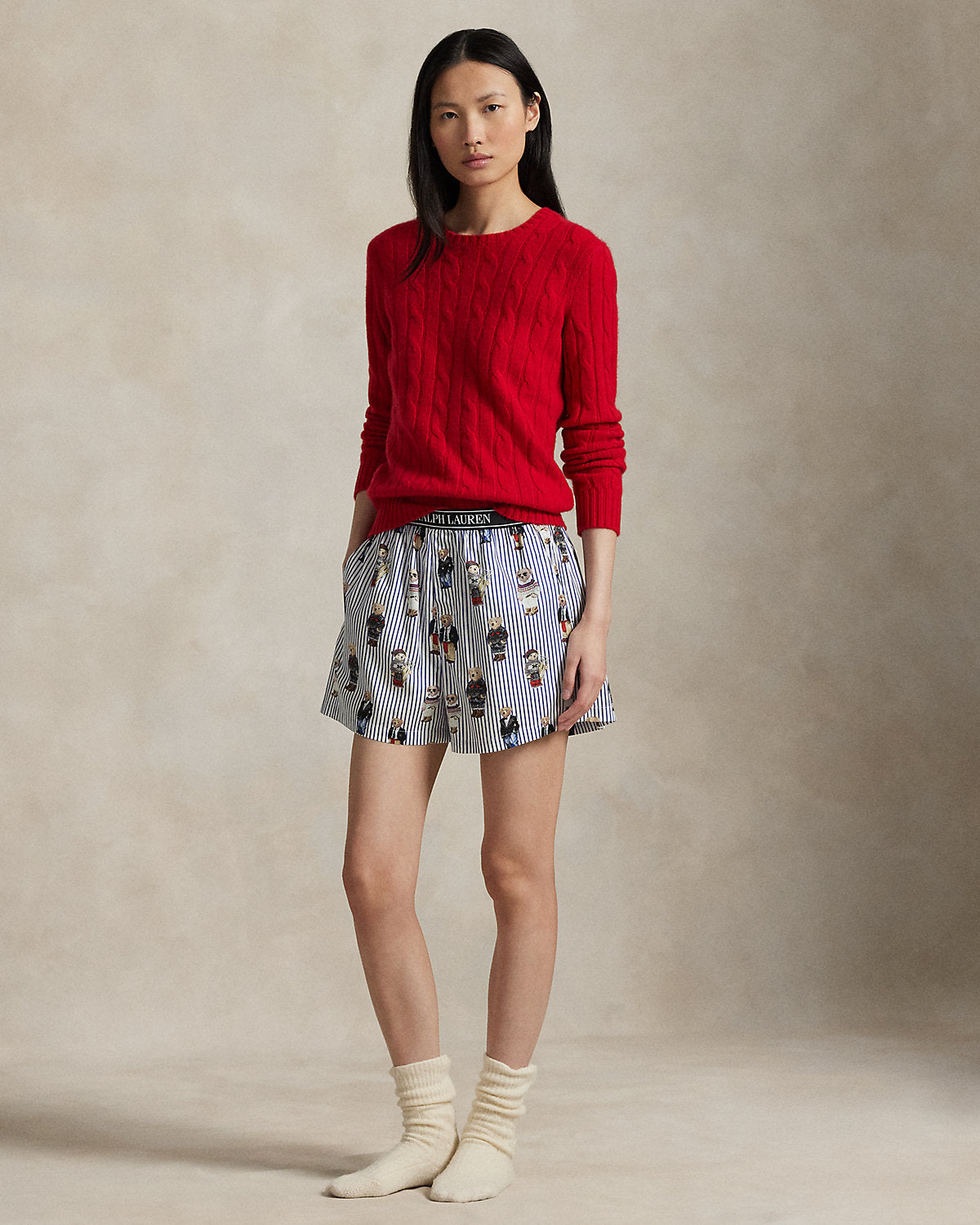 Striped Bear Cotton Sateen Boxer