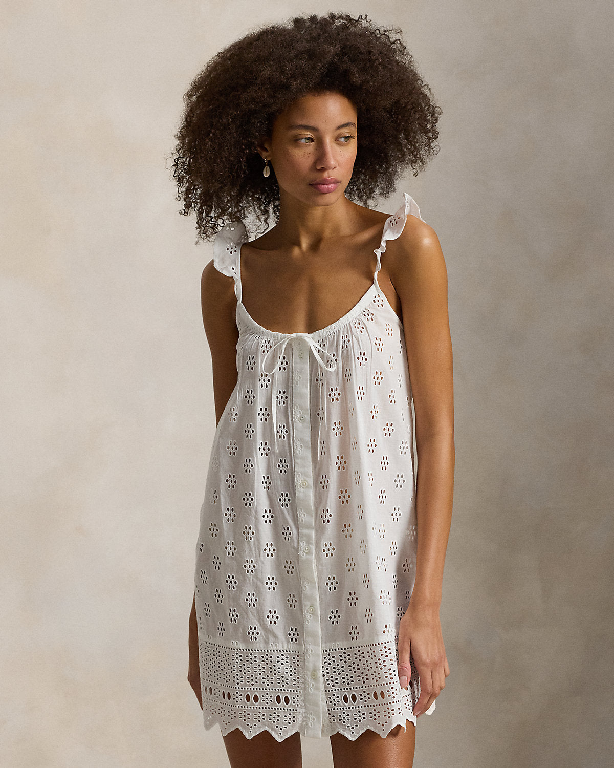 Eyelet Cotton Cami Sleep Dress