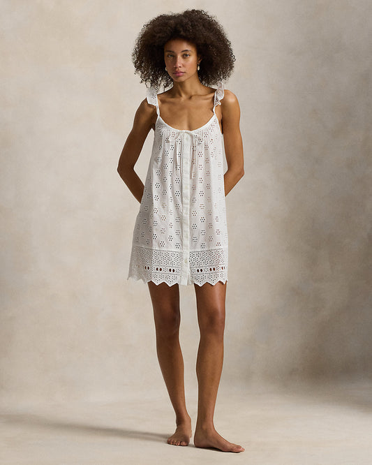 Eyelet Cotton Cami Sleep Dress