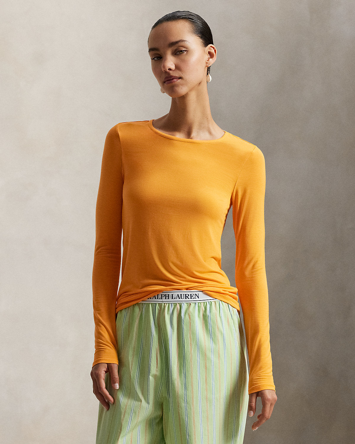 Stretch-Blend Long-Sleeve Tee