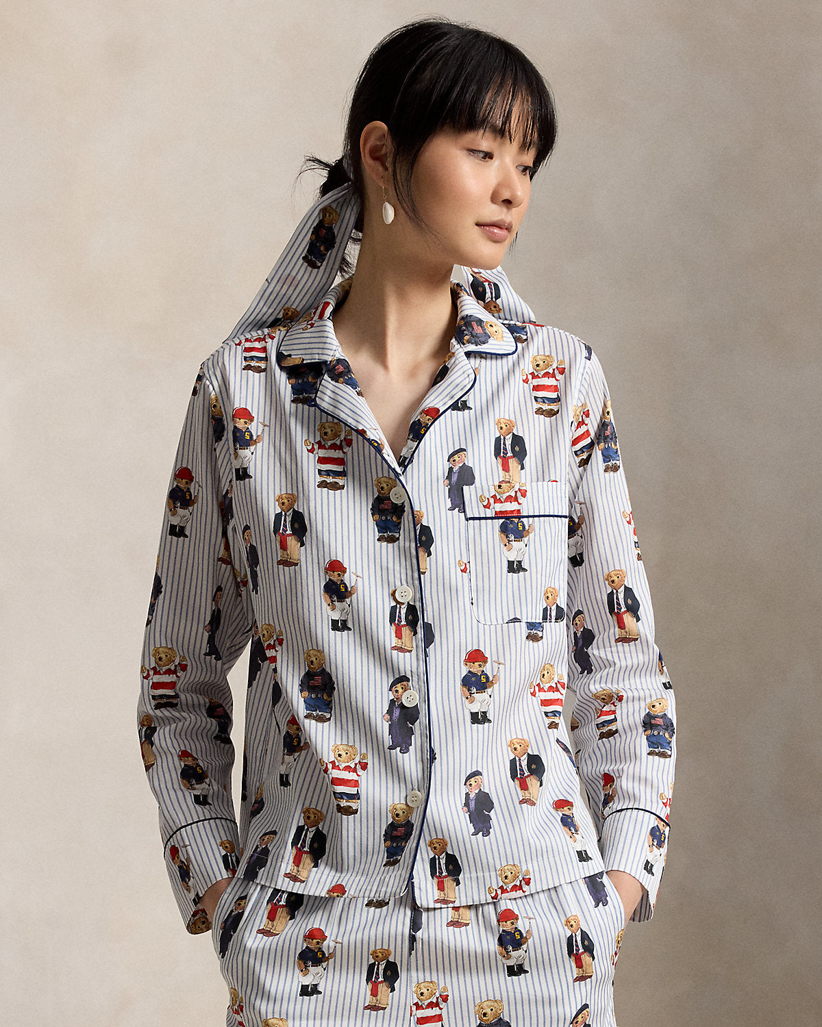 Bear Cotton Sateen Pajama Set