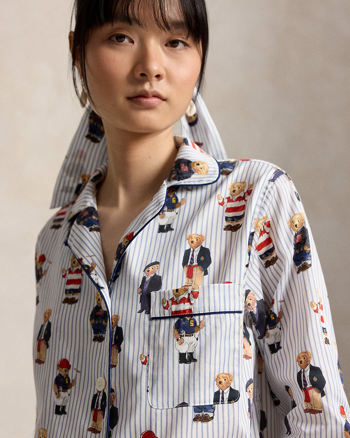 Bear Cotton Sateen Pajama Set