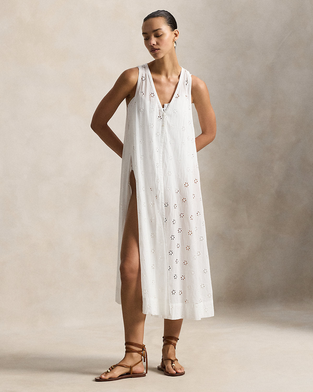 Cotton Eyelet Midi Cover-Up