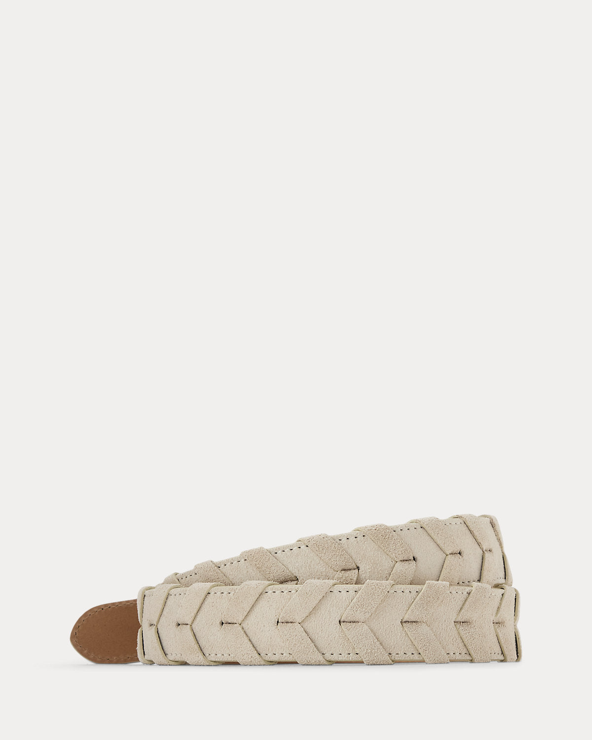Whipstitched Calf-Suede Belt