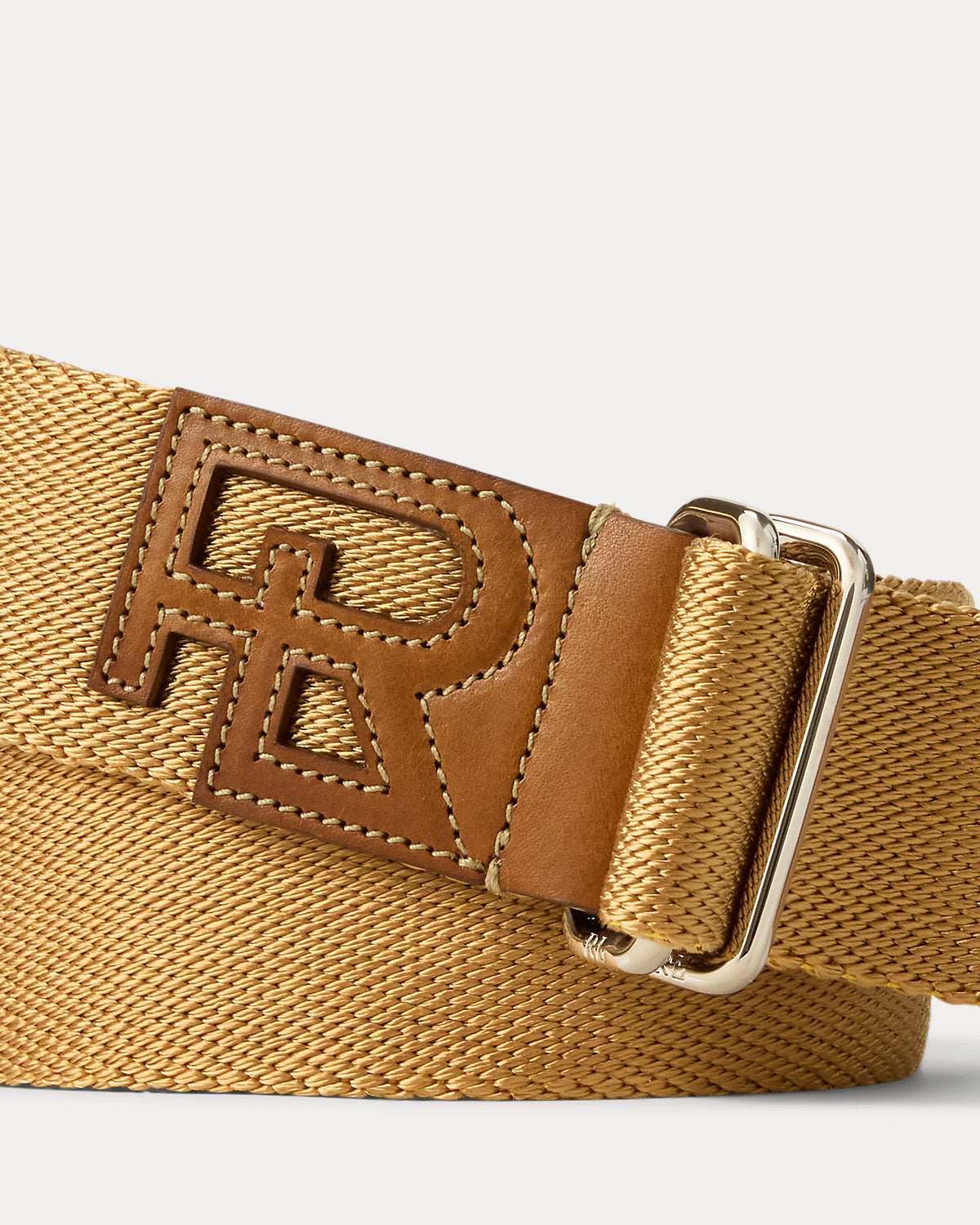 Leather-Trim Webbed Belt