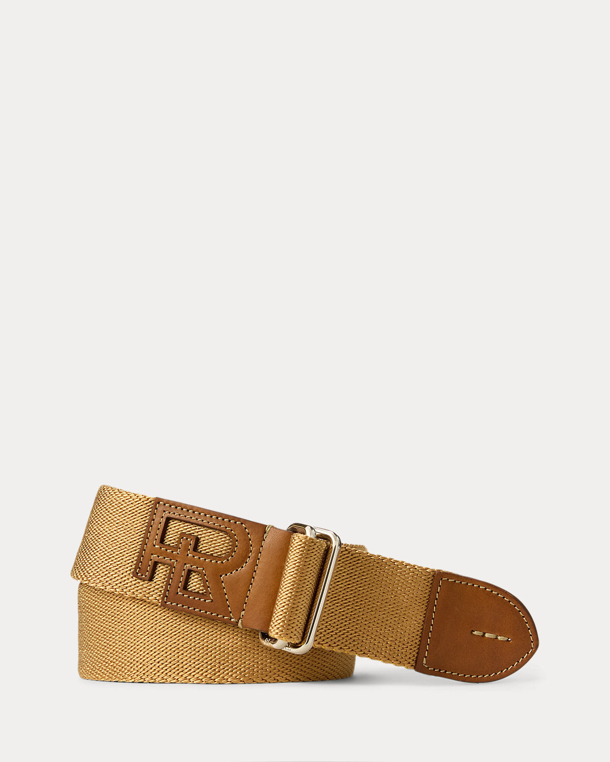 Leather-Trim Webbed Belt
