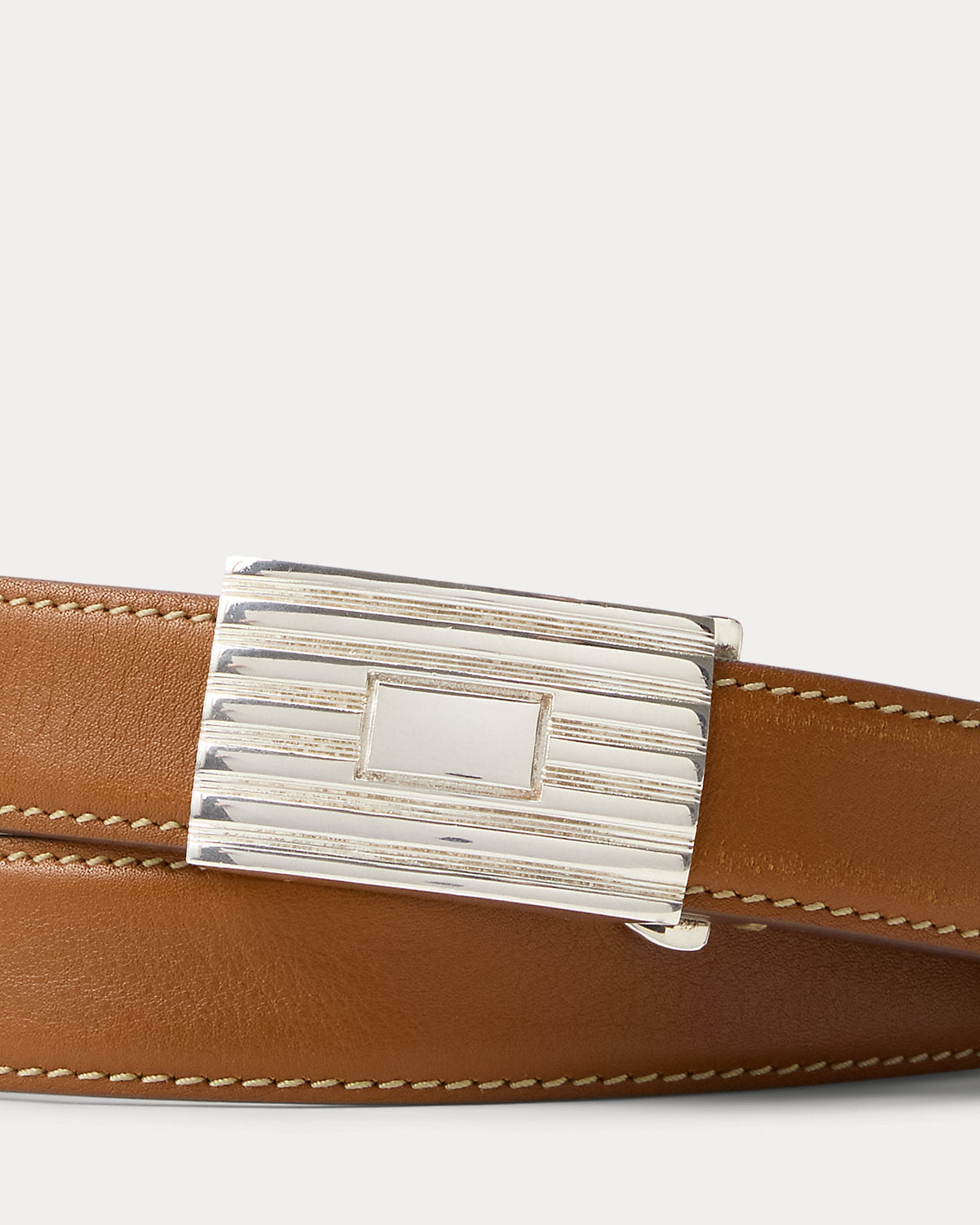 Sterling Silver¨CBuckle Calfskin Belt