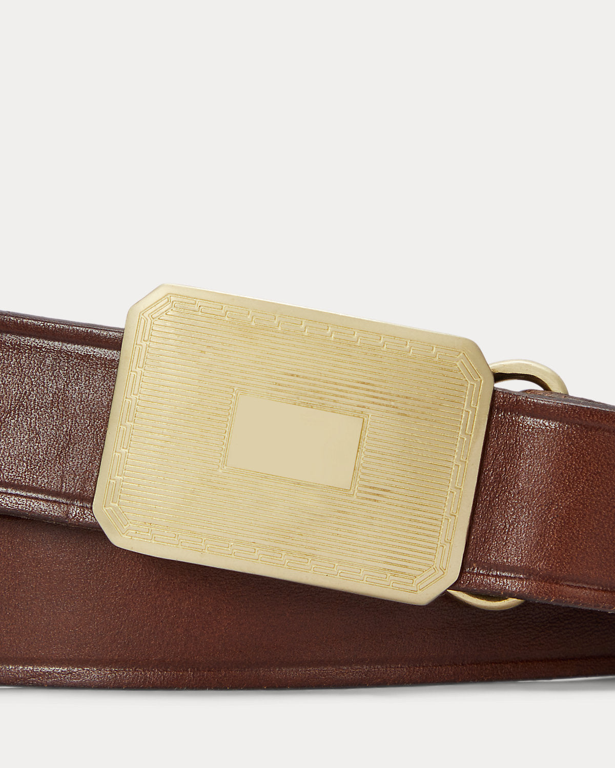 Engine Turned¨CBuckle Leather Belt