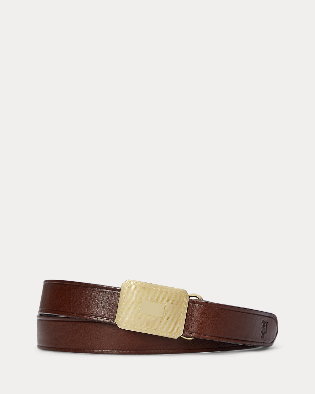 Engine Turned¨CBuckle Leather Belt