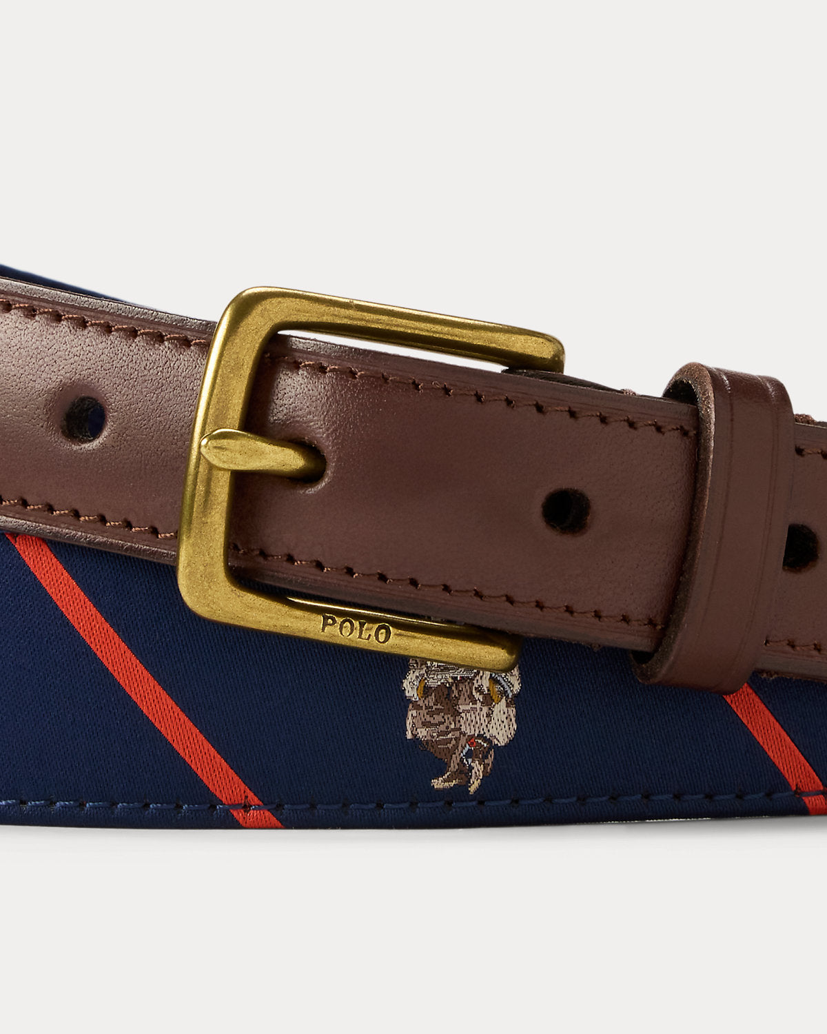 Bear Leather-Trim Belt