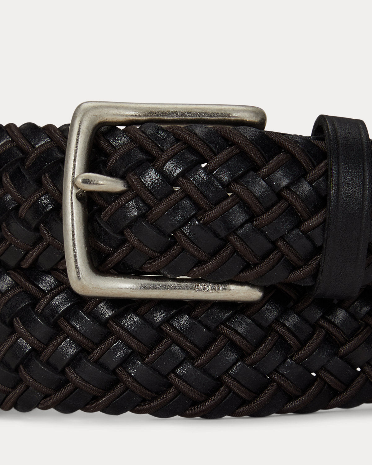Leather & Braided Cord Woven Belt