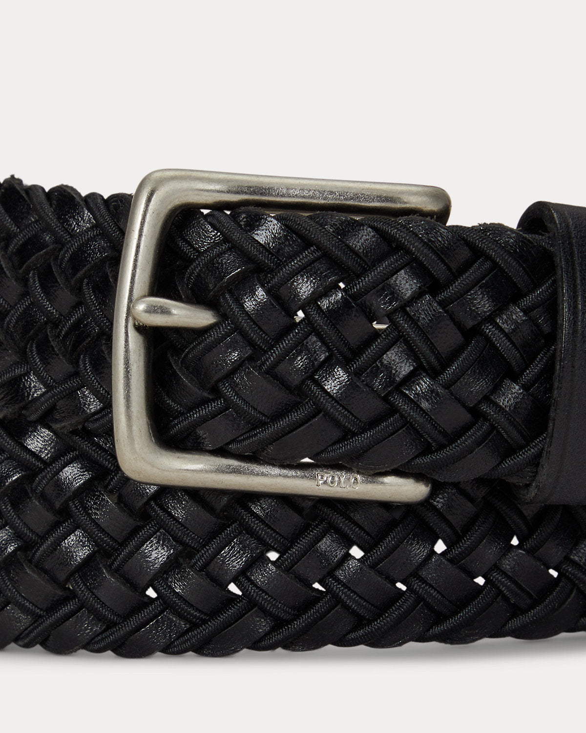Leather & Braided Cord Woven Belt