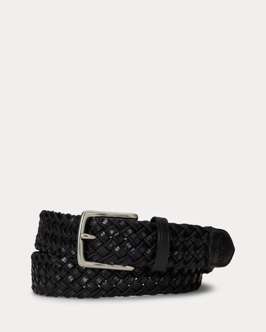 Leather & Braided Cord Woven Belt