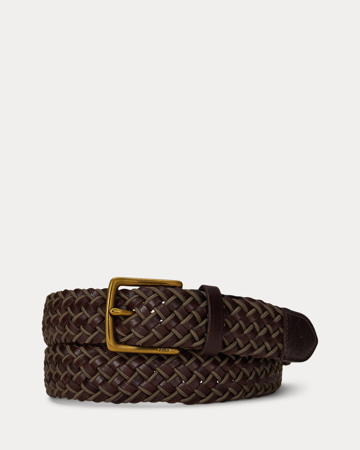 Leather & Braided Cord Woven Belt